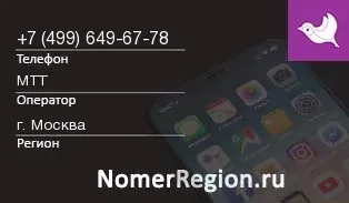 Кто звонил с 4996496778 - регион и оператор